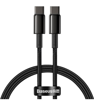 Baseus Tungsten Gold USB-C / USB-C 100W 1m opleten ern kabel Sleva 15% na organizr kabel  