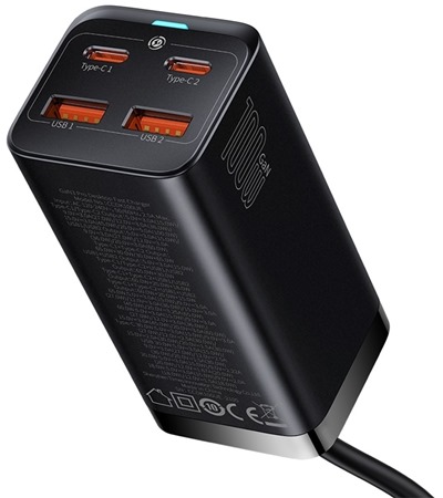 Baseus GaN3 Pro 100W PD stoln nabjeka do st s prodluovacm kabelem ern Sleva 15% na organizr kabel  ,Tech-Protect PC6X6 prodluovac kabel 2m 6x zsuvka, 3x USB-A 3x USB-C 