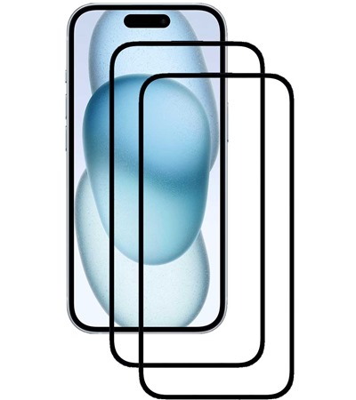 CELLFISH DUO 5D tvrzen sklo pro Apple iPhone 15 Full-Frame ern 2ks