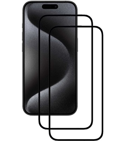 CELLFISH DUO 5D tvrzen sklo pro Apple iPhone 15 Pro Full-Frame ern 2ks