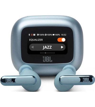 JBL Live Beam 3 bezdrtov sluchtka s dotykovm displejem a potlaenm hluku stbrn Tech-Protect PC6X6 prodluovac kabel 2m 6x zsuvka, 3x USB-A 3x USB-C 