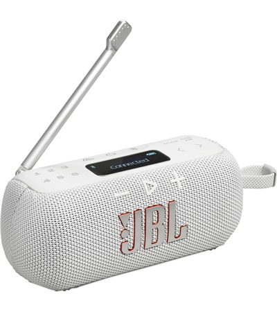 JBL Tuner 3 vod�odoln� bezdr�tov� reproduktor s FM radiem b�l� Tech-Protect PC6X6 prodlu�ovac� kabel 2m 6x z�suvka, 3x USB-A 3x USB-C 