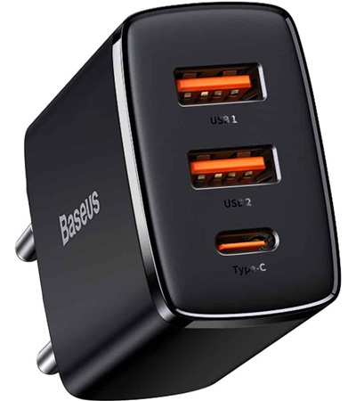Baseus Compact 30W PD / QC nab�je�ka �ern� Tech-Protect PC6X6 prodlu�ovac� kabel 2m 6x z�suvka, 3x USB-A 3x USB-C 
