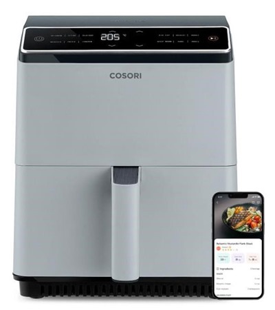 Cosori Dual Blaze 6.4L Smart horkovzdun fritza ed Cosori paprov formy pro horkovzdun fritzy 100ks (20cm - 4.5-6L) ,Tech-Protect PC6X6 prodluovac kabel 2m 6x zsuvka, 3x USB-A 3x USB-C 