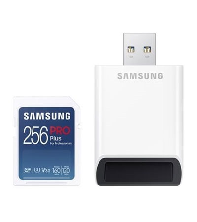 Samsung PRO PLUS SDXC 256GB + USB-A adaptér (160 MB/s)