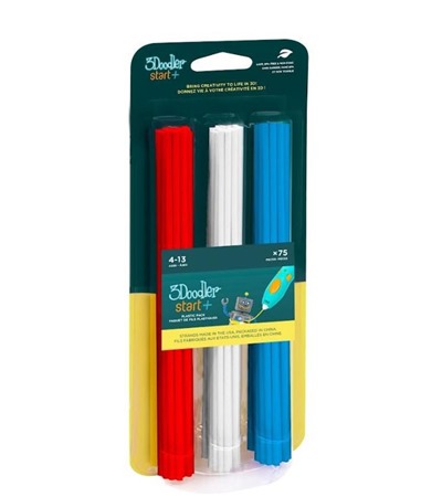 3Doodler n�pl� ECO-PCL pro 3D pero Start+ 75ks - �erven�, modr�, b�l�