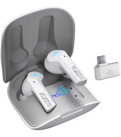 ASUS ROG Cetra True Wireless SpeedNova bezdrtov sluchtka s potlaenm hluku bl ASUS TUF Gaming P1 hern podloka pod my ern ,Tech-Protect PC6X6 prodluovac kabel 2m 6x zsuvka, 3x USB-A 3x USB-C 