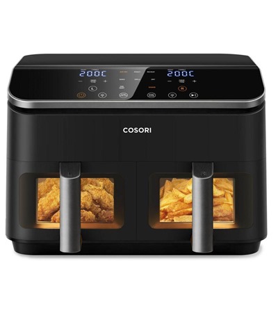 Cosori Dual Basket horkovzdun fritza ern Cosori paprov formy pro horkovzdun fritzy 100ks (20cm - 4.5-6L) ,Tech-Protect PC6X6 prodluovac kabel 2m 6x zsuvka, 3x USB-A 3x USB-C 