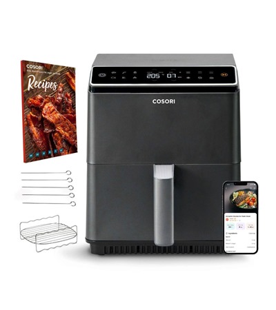 Cosori Dual Blaze 6.4L Smart horkovzdu�n� frit�za �ed� Cosori pap�rov� formy pro horkovzdu�n� frit�zy 100ks (20cm - 4.5-6L) ,Cosori univerz�ln� 6-d�ln� sada p��slu�enstv� ,Tech-Protect PC6X6 prodlu�ovac� kabel 2m 6x z�suvka, 3x USB-A 3x USB-C 