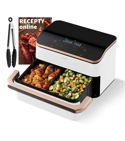 Cosori TF101S Dual Blaze TwinFry 10l horkovzdun fritza bl Cosori paprov formy pro horkovzdun fritzy 100ks (20cm - 4.5-6L) ,Tech-Protect PC6X6 prodluovac kabel 2m 6x zsuvka, 3x USB-A 3x USB-C 