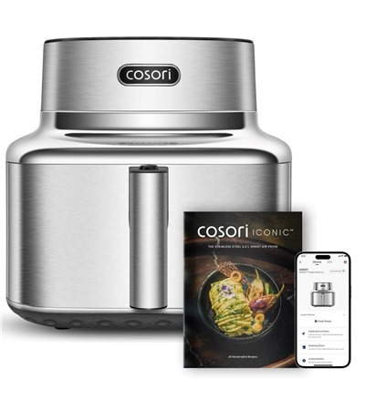 Cosori Iconic Single chytr� horkovzdu�n� frit�za st��brn� Tech-Protect PC6X6 prodlu�ovac� kabel 2m 6x z�suvka, 3x USB-A 3x USB-C 