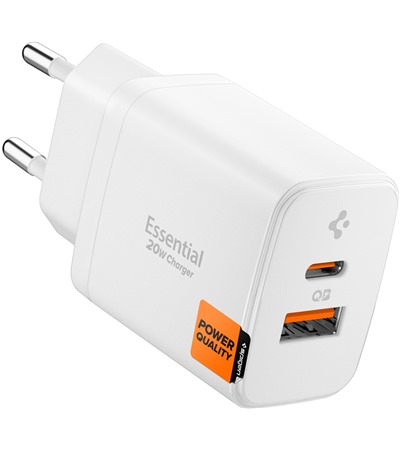 Spigen Essential 20W USB-C/USB-A nabjeka bez kabelu bl (EE202EU) Tech-Protect PC6X6 prodluovac kabel 2m 6x zsuvka, 3x USB-A 3x USB-C 