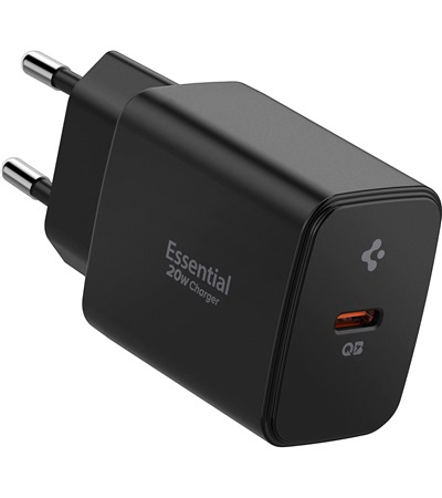 Spigen Essential 20W USB-C nab�je�ka bez kabelu �ern� (EE201EU) Tech-Protect PC6X6 prodlu�ovac� kabel 2m 6x z�suvka, 3x USB-A 3x USB-C 