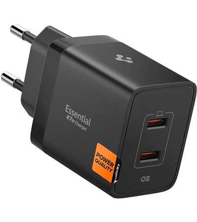 Spigen Essential 47W USB-C nabjeka bez kabelu ern (EE472EU) Tech-Protect PC6X6 prodluovac kabel 2m 6x zsuvka, 3x USB-A 3x USB-C 