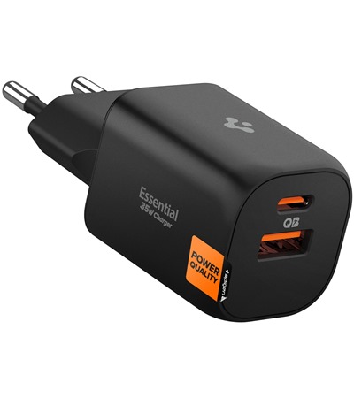 Spigen Essential 35W USB-C/USB-A nab�je�ka bez kabelu b�l� (EE352EU) Tech-Protect PC6X6 prodlu�ovac� kabel 2m 6x z�suvka, 3x USB-A 3x USB-C 