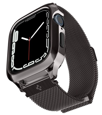 Spigen Metal Fit Pro pouzdro s ocelovm emnkem pro Apple Watch 45mm ern