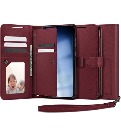 Spigen Wallet S Plus flipové pouzdro pro Samsung Galaxy S23+ červené