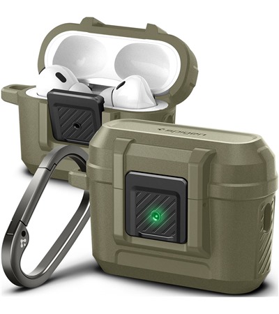 Spigen Lock Fit pouzdro pro Apple AirPods Pro 2 khaki
