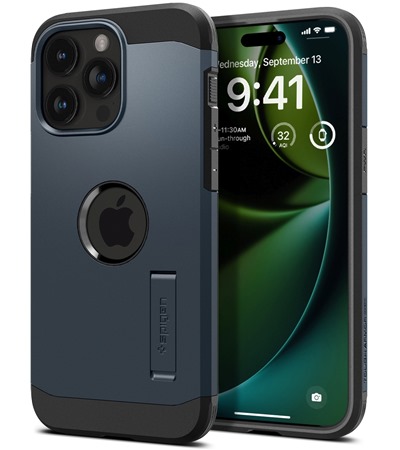 Spigen Tough Armor odoln� zadn� kryt s podporou MagSafe pro Apple iPhone 15 Pro Max modr�