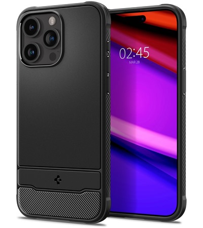 Spigen Rugged Armor odoln� zadn� kryt s podporou MagSafe pro Apple iPhone 15 Pro �ern�