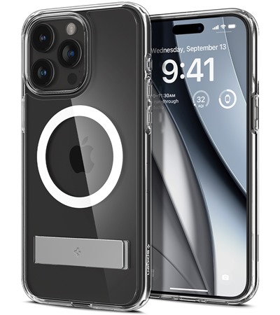 Spigen Ultra Hybrid S zadn� kryt se stoj�nkem a podporou MagSafe pro Apple iPhone 15 Pro �ir�