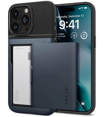 Spigen Slim Armor CS zadn� kryt s prostorem na karty pro Apple iPhone 15 Pro �ern�