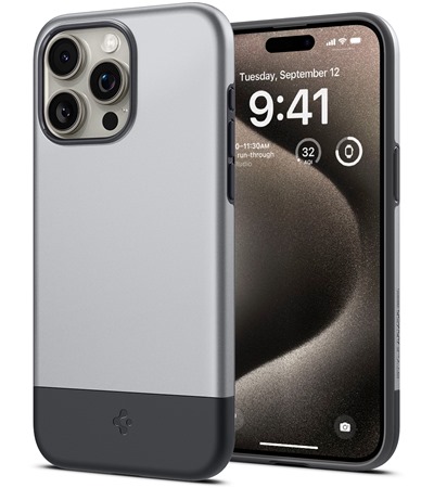 Spigen Style Armor zadn� kryt s podporou MagSafe pro Apple iPhone 15 Pro st��brn�