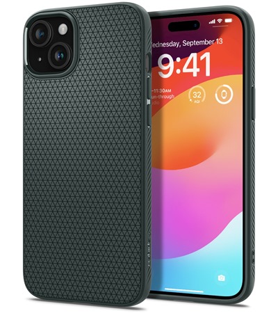 Spigen Liquid Air zadn� kryt pro Apple iPhone 15 zelen�