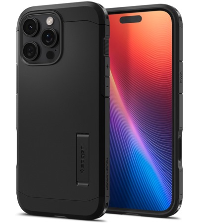Spigen Tough Armor T odoln� zadn� kryt s podporou MagSafe a stoj�nkem pro Apple iPhone 16 Pro Max �ern�