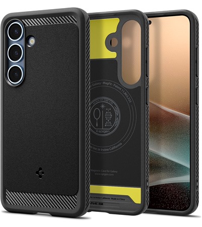 Spigen Rugged Armor odoln� zadn� kryt s podporou MagSafe pro Samsung Galaxy S25+ �ern�