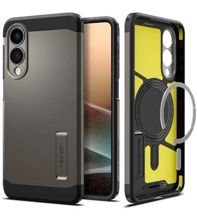 Spigen Tough Armor odoln� zadn� kryt s podporou MagSafe pro Samsung Galaxy S25 Edge �ern�