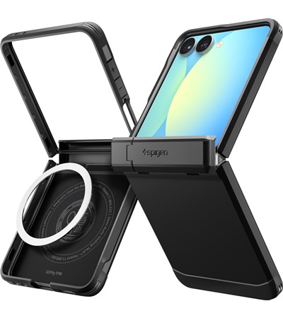 Spigen Tough Armor Pro odoln� zadn� kryt se stoj�nkem a MagSafe pro Samsung Galaxy Z Flip7 �ern�