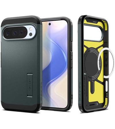 Spigen Tough Armor odoln� zadn� kryt s podporou MagSafe pro Google Pixel 10 Pro XL zelen�