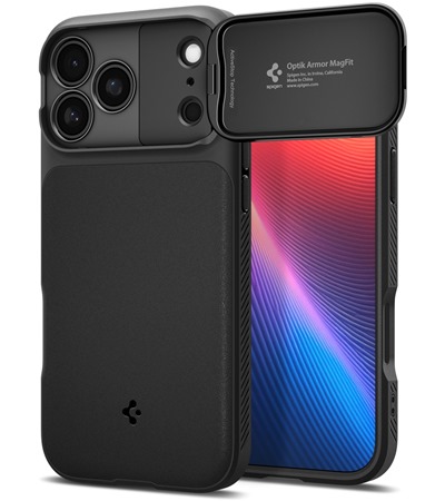 Spigen Optik Armor zadn� kryt s krytkou kamery a podporou MagSafe pro Apple iPhone 17 Pro Max �ern�