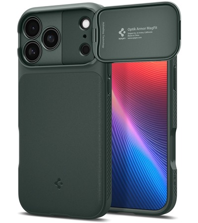 Spigen Optik Armor zadn� kryt s krytkou kamery a podporou MagSafe pro Apple iPhone 17 Pro �ern�