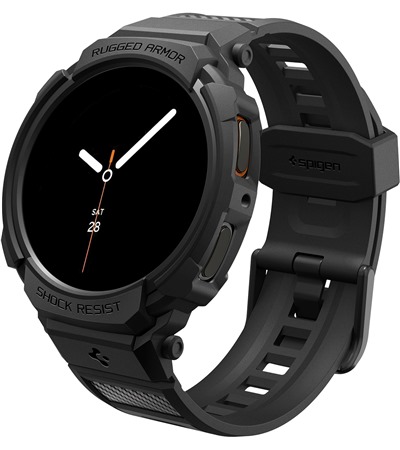 Spigen Rugged Armor Pro kompletn pouzdro s emnkem pro Samsung Galaxy Watch8 40mm ern
