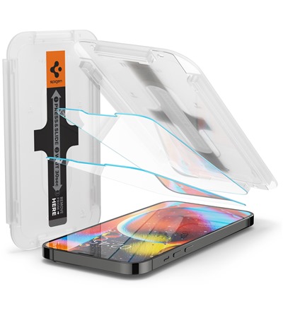 Spigen Glass.tR EZ Fit tvrzen� sklo pro Apple iPhone 16e / 14 / 13 Pro / 13 2ks �ir�
