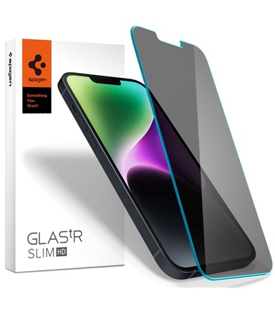 Spigen Privacy tvrzen� sklo pro Apple iPhone 16e / 14 / 13 Pro / 13 �ern�