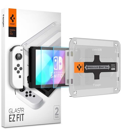 Spigen Glass.tR EZ Fit tvrzen sklo pro Nintendo Switch OLED 2ks