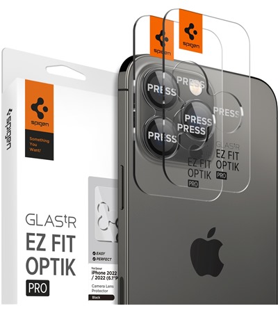 Spigen Glass.tR EZ Fit Optik Pro tvrzen� sklo na �o�ky fotoapar�tu pro Apple iPhone 17/16/15/14 Pro + 17/16/15/14 Pro Max 2ks �ern�