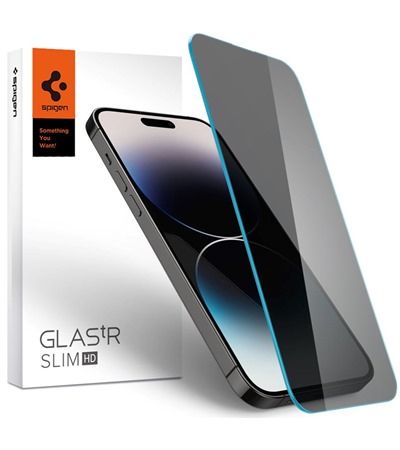 Spigen tR Slim HD AG / Privacy tvrzené sklo pro Apple iPhone 14 Pro černé
