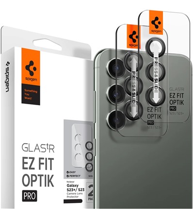 Spigen EZ Fit Optik Pro tvrzen sklo na oky fotoapartu pro Samsung Galaxy S24 / S23 / S23+ 2ks ern