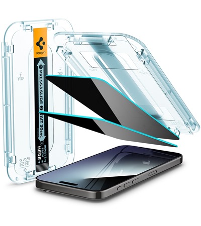 Spigen Glass.tR EZ Fit Privacy tvrzené sklo pro Apple iPhone 15 Pro Max 2ks