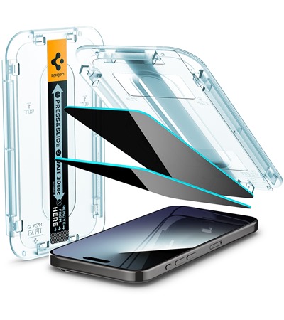 Spigen Glass.tR EZ Fit Privacy tvrzen� sklo pro Apple iPhone 15 Pro 2ks