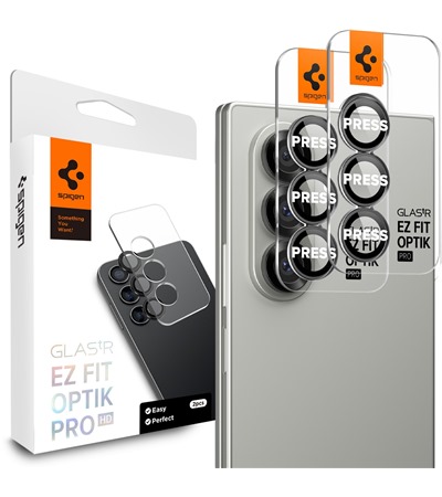 Spigen Glass.tR EZ Fit Optik Pro HD tvrzen� sklo na �o�ky fotoapar�tu pro Samsung Galaxy Z Fold7 2ks �ern�