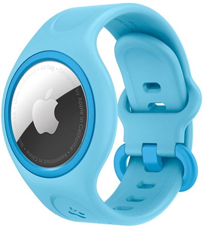 Spigen Wrist Band Play 360 silikonov pouzdro na zpst pro Apple AirTag modr