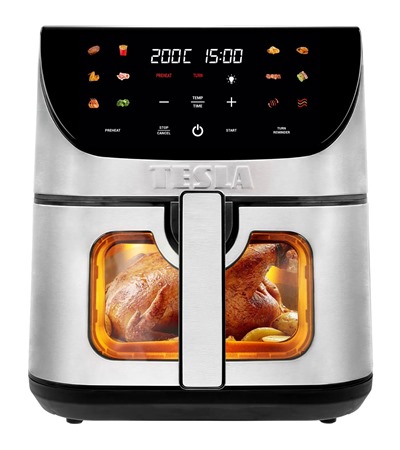 TESLA AirCook Q70 XXL WiFi Pro horkovzdu�n� frit�za st��brn� Tech-Protect PC6X6 prodlu�ovac� kabel 2m 6x z�suvka, 3x USB-A 3x USB-C 