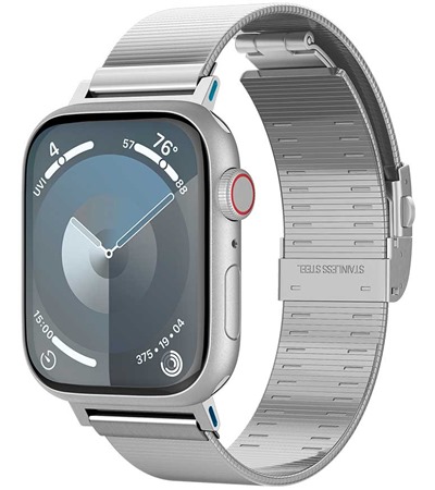 Spigen Sleek Link nerezov emnek pro Apple Watch 42 / 44 / 45 / 49mm stbrn