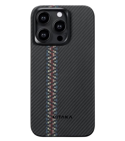 Pitaka MagEZ 4 aramidov kryt s podporou MagSafe pro Apple iPhone 15 Pro Max ern / erven Sleva 5 % na drk ,Sleva 10 % na ern grip 3 