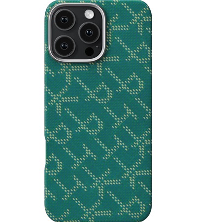 Pitaka Tactile Woven Case Monogram aramidov� kryt s podporou MagSafe pro Apple iPhone 16 Pro Max zelen� Sleva 10 % na modr� grip 3 ,Sleva 10 % na hn�d� grip 3 